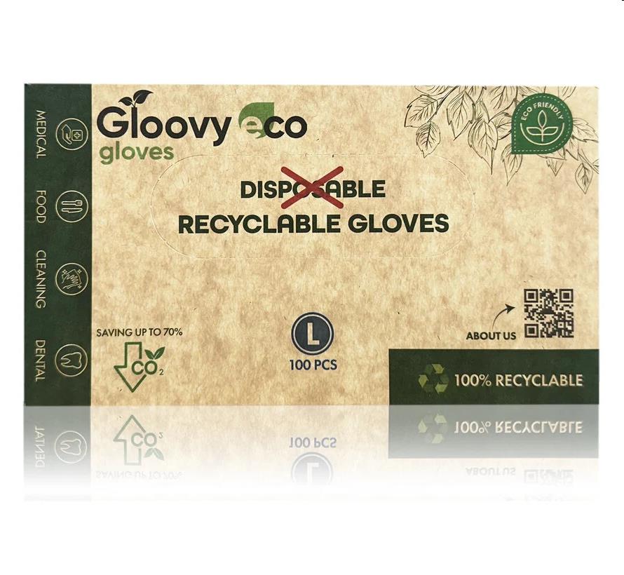Eco gloves duurzame handschoenen - blauw maat M (100st.)
