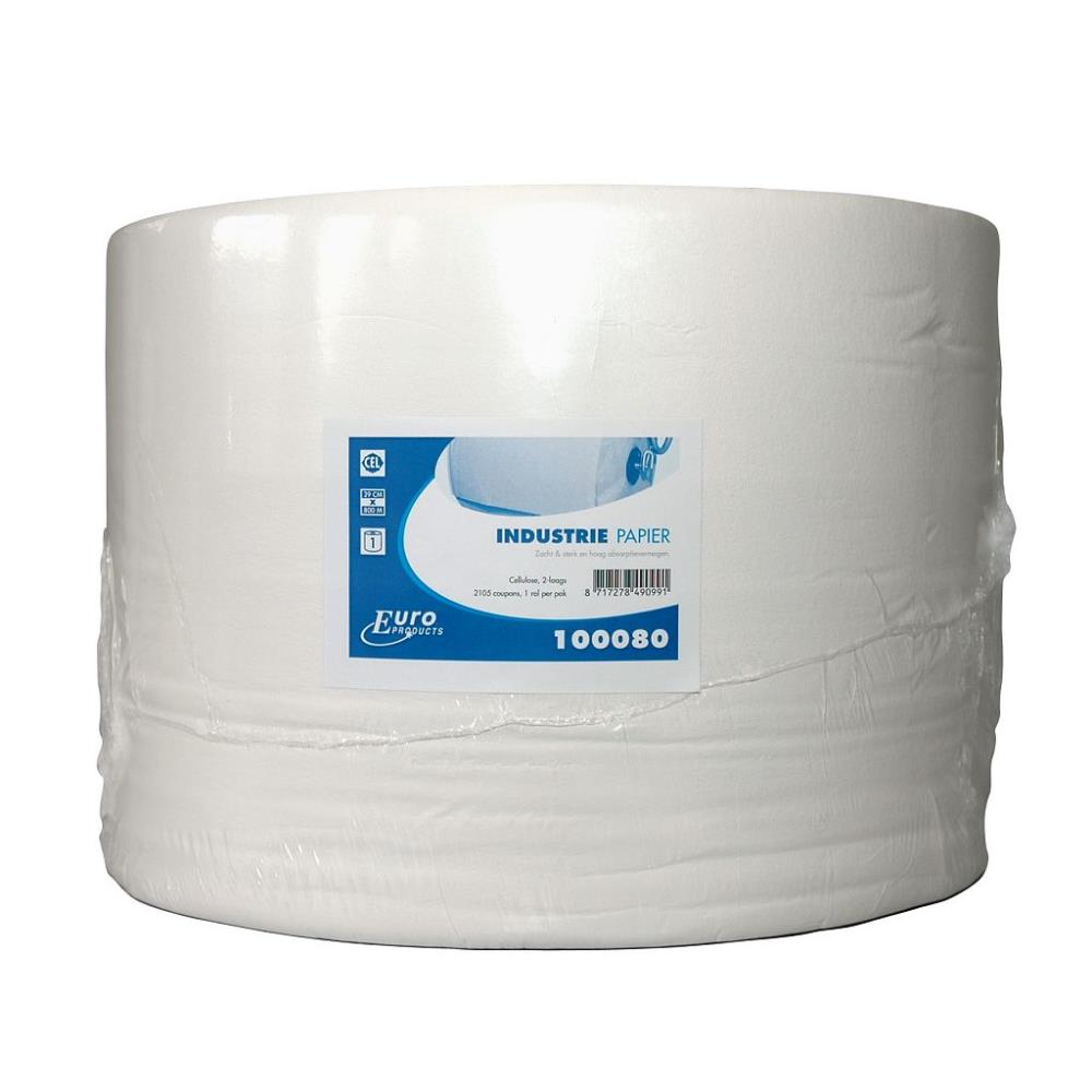 Euro Industrierol cellulose wit 2-lgs 800m x 29cm