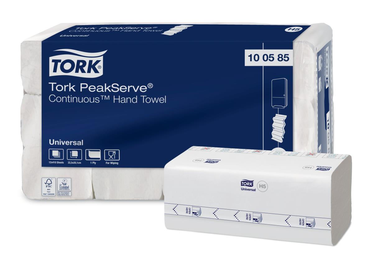 Tork PeakServe® Continue Handdoek 1-laags 12x410V Wit H5 Universal