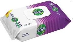 Detox - Antibacteriele Schoonmaakdoekjes - Paars (60st.)