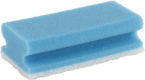 Schuurspons handgreep blauw/wit