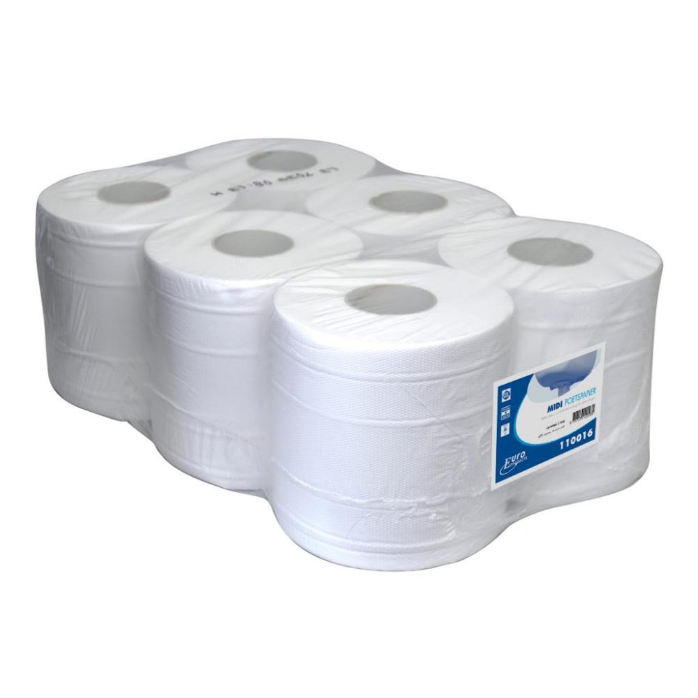 Euro midipoetsrol cellulose wit  2-lgs 6 rol á 160m.