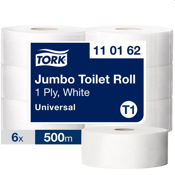 Tork Jumbo toiletrol wit 1-lgs 6 rol á 500m. (T1)