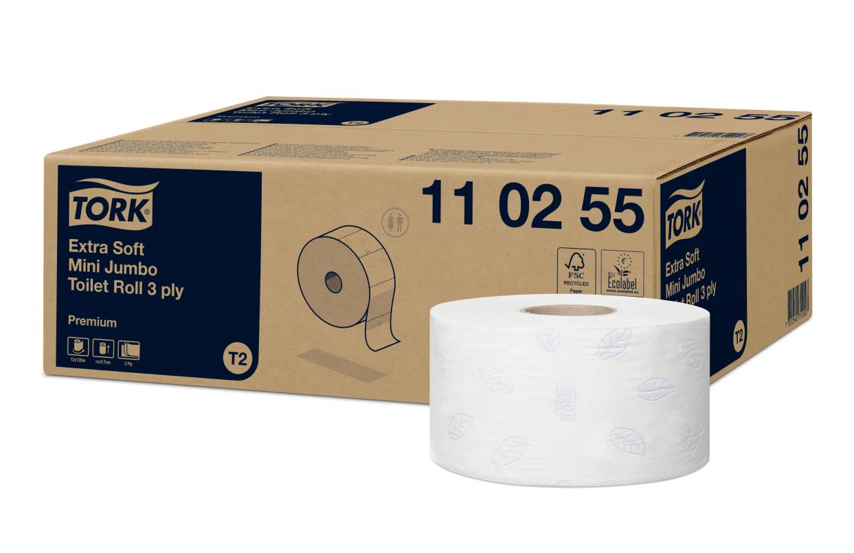 Tork Mini Jumbo toiletrol 12x120m. wit 3-lgs (T2)