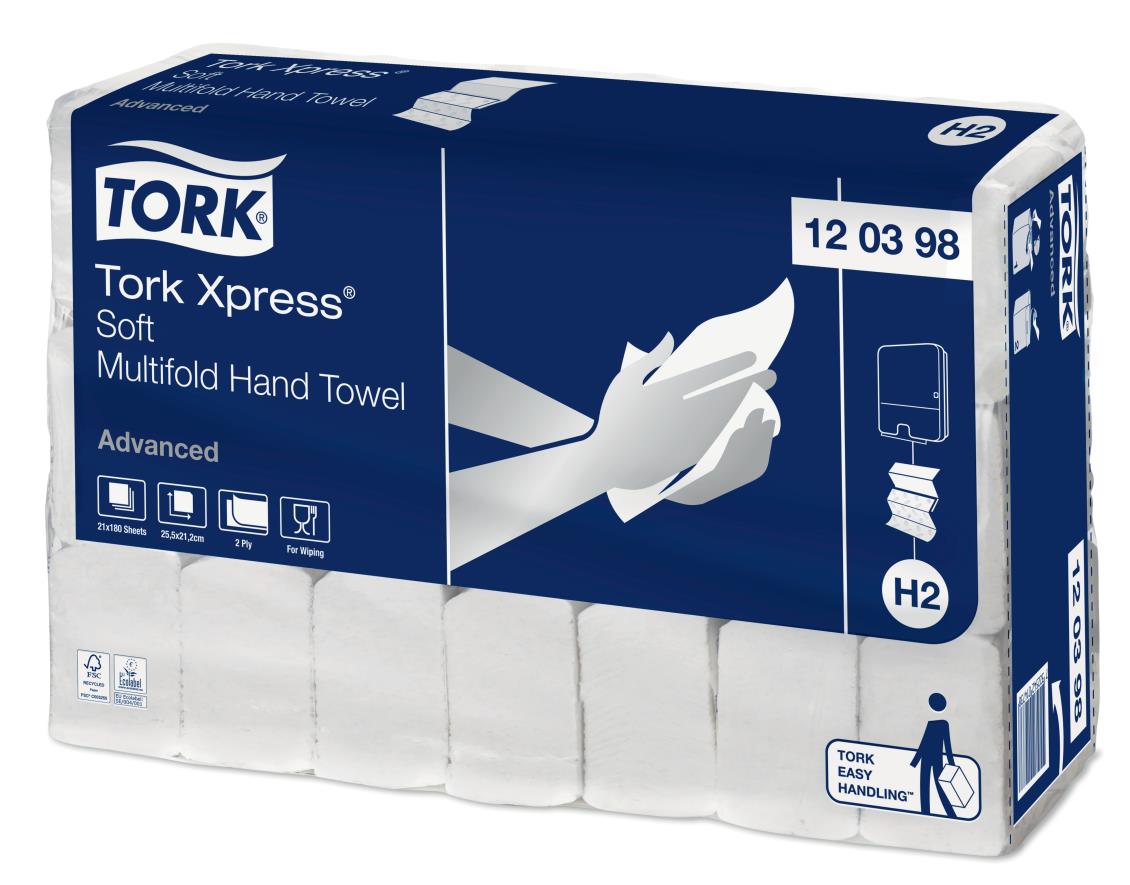 Tork Xpress Soft Multifold handdoekpapier 2-lgs wit 21x180V (H2)