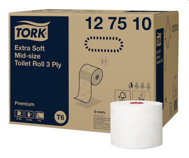Tork Extra Zacht Mid-size Toiletpapier Premium - 3-laags 27x70Mtr T6)