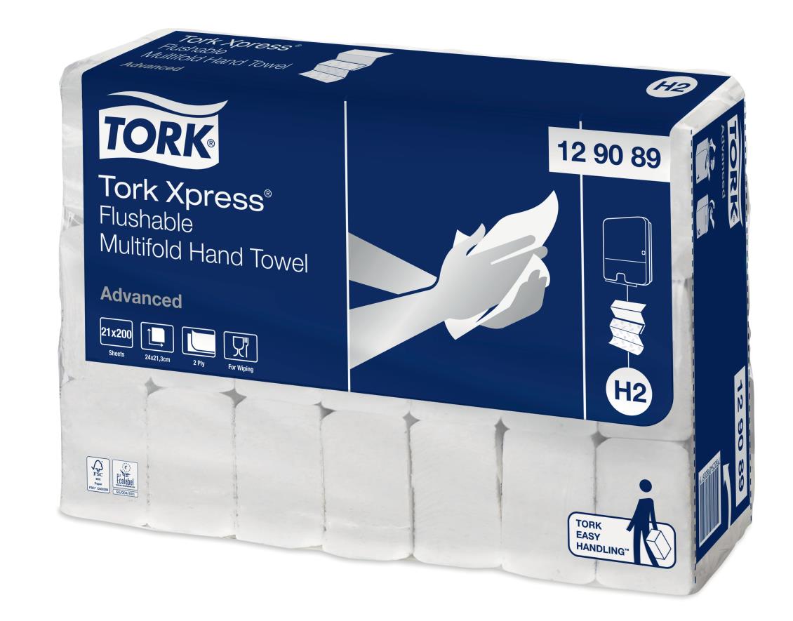 Tork Xpress® Flushable Multifold Hand Towel 2-lgs wit 21x200V (H2)