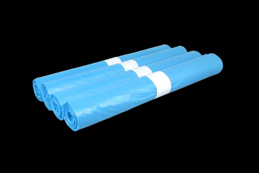 Afvalzak 63x70 15my (50L) blauw rol a 50st.
