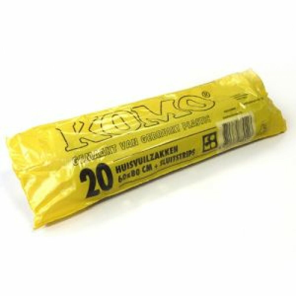 Afvalzak KOMO 60x80 52my (60L) grijs per rol á 20st.