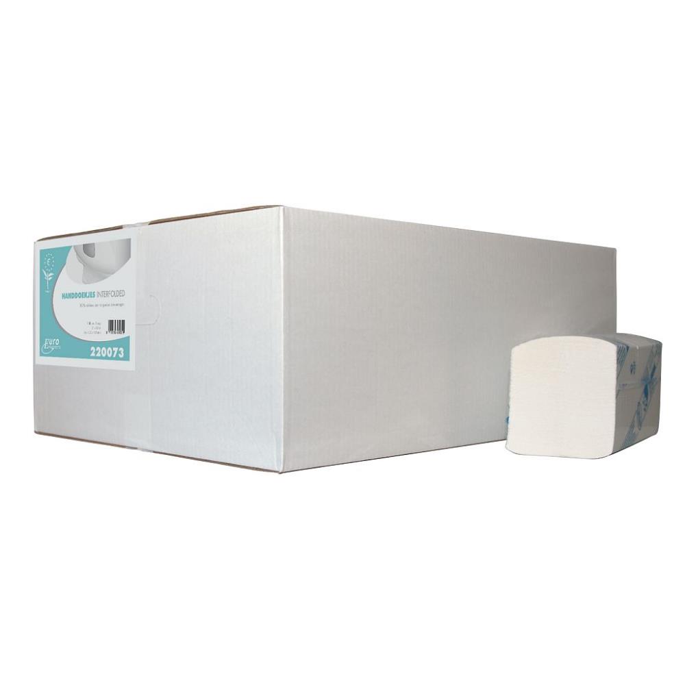 Euro Interfolded handdoekpapier cellulose wit 32x42cm 3-lgs