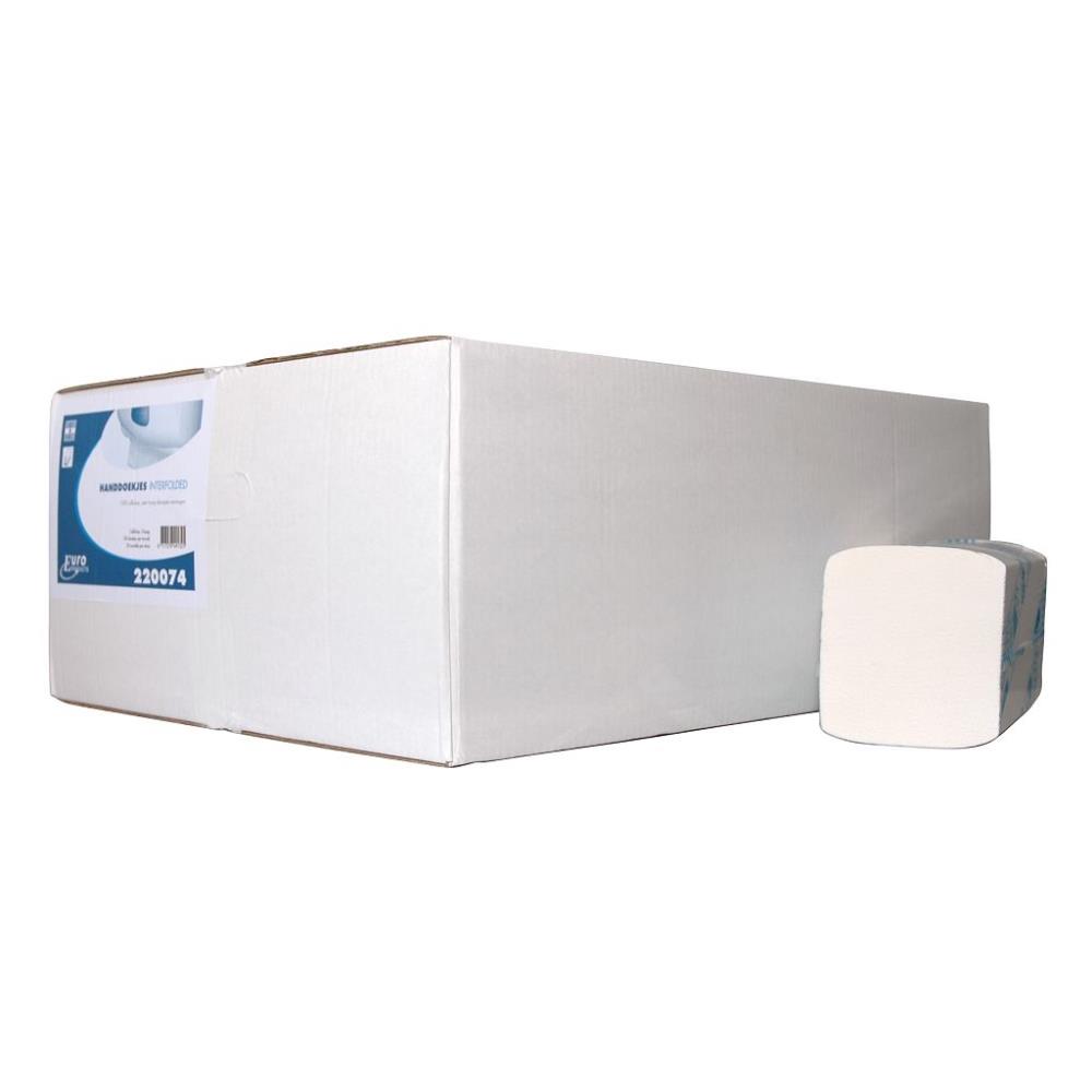 Euro Interfolded handdoekpapier cellulose wit 42x22cm 3-lgs