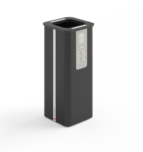 BinBin Globular - Afvalbak - 60x1 - Full Black - 60L