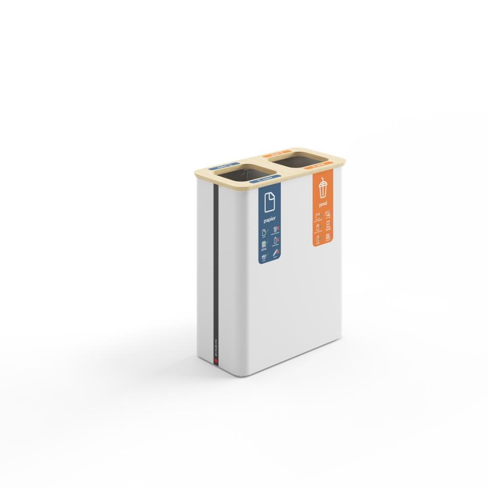 BinBin Globular - Afvalbak - 60x2 - White - 60L