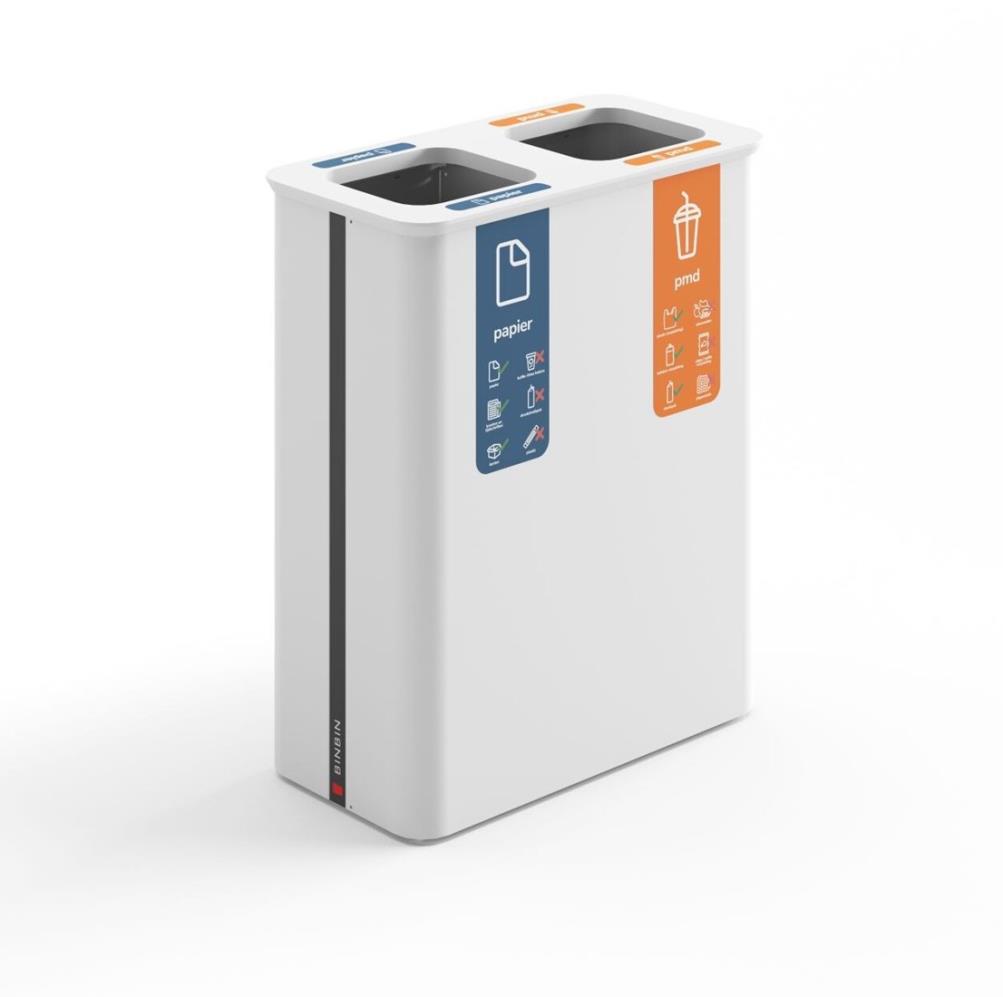 BinBin Globular - Afvalbak - 60x2 - Full White - 60L