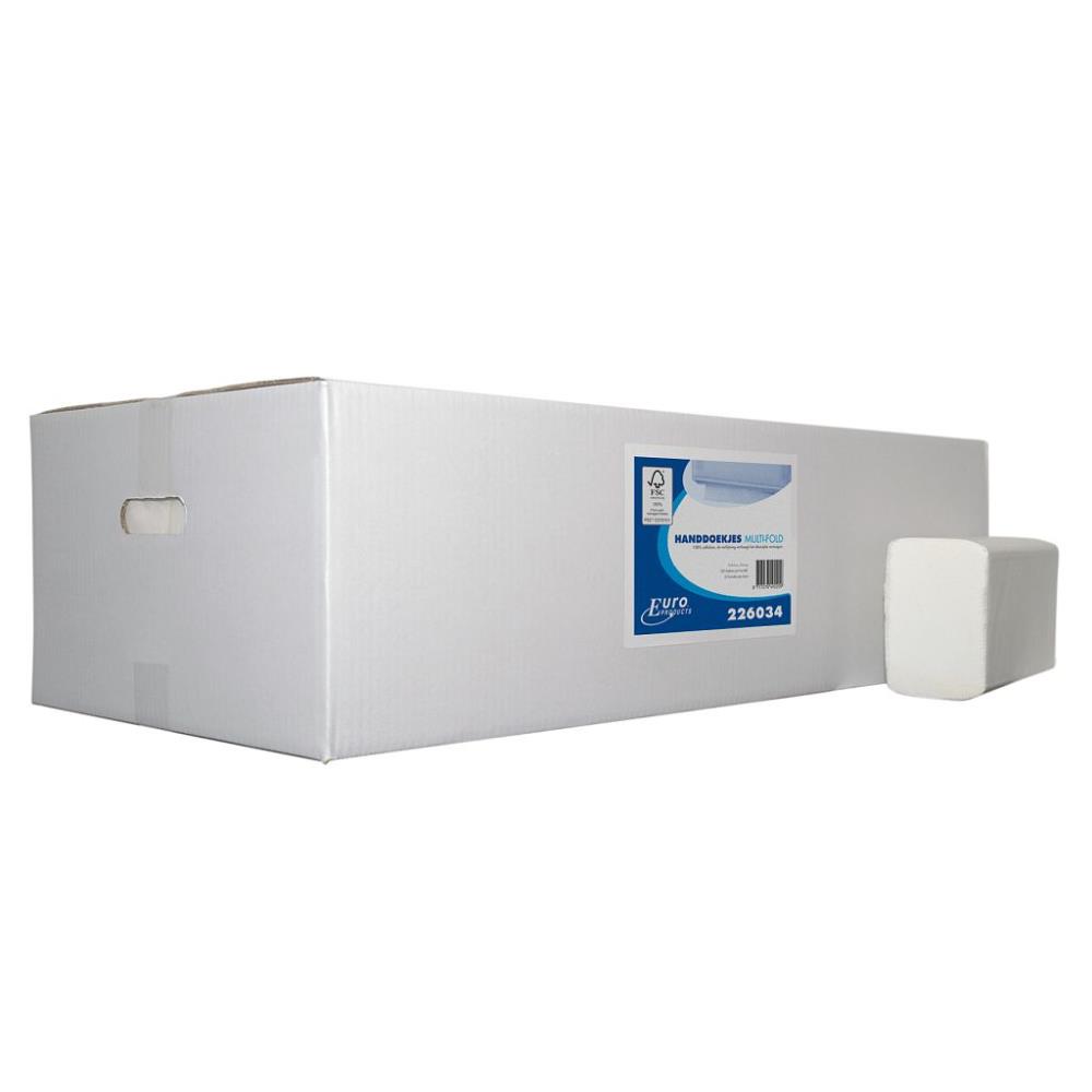 Euro Multifolded handdoekpapier 2-lgs wit 25x120 stuks 32x20.6cm