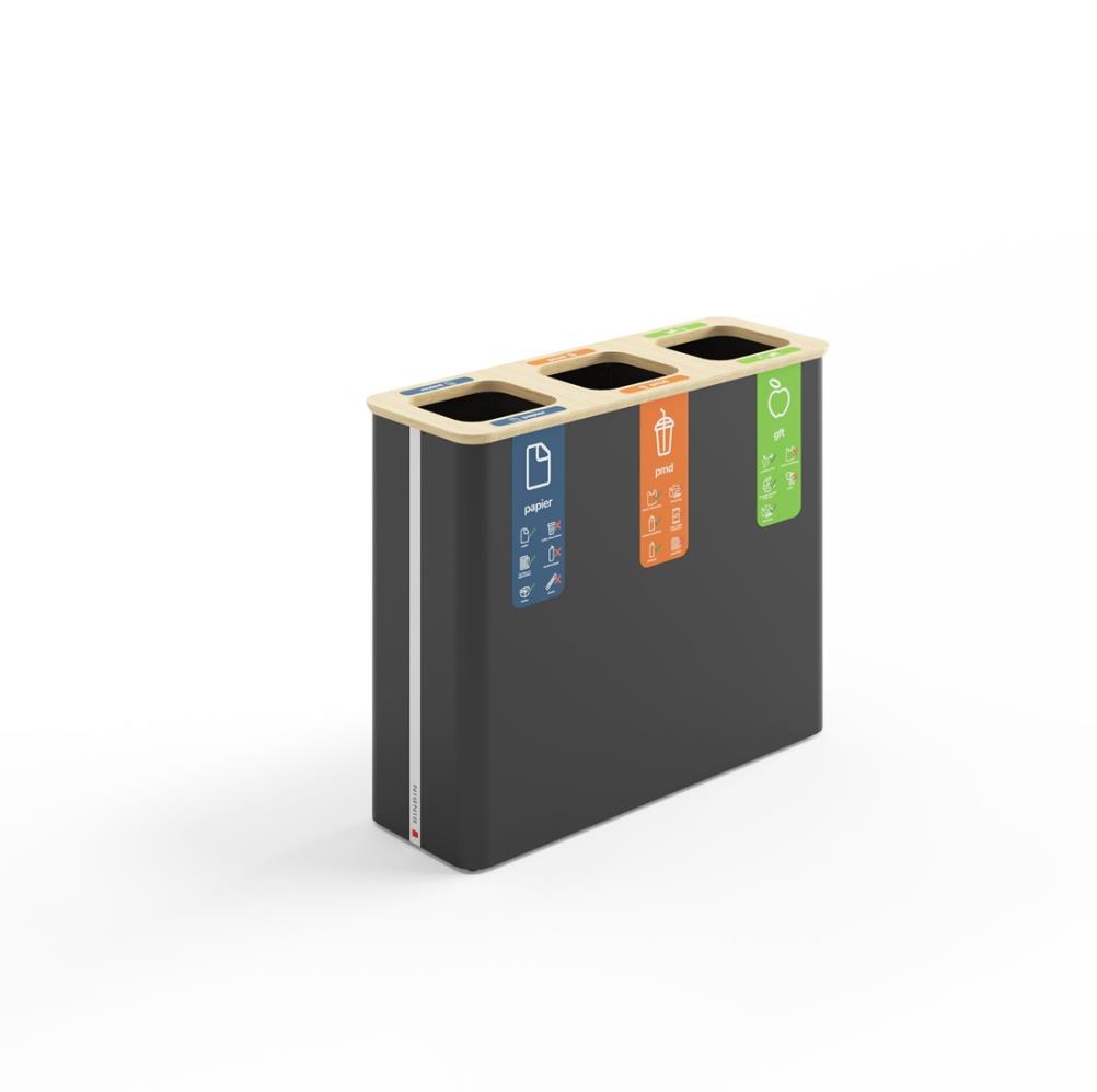 BinBin Globular - Afvalbak - 60x3 - Black - 60L