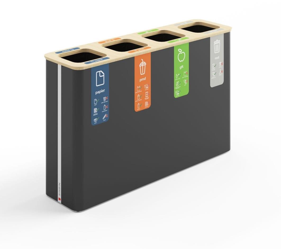 BinBin Globular - Afvalbak - 60x4 - Black - 60L