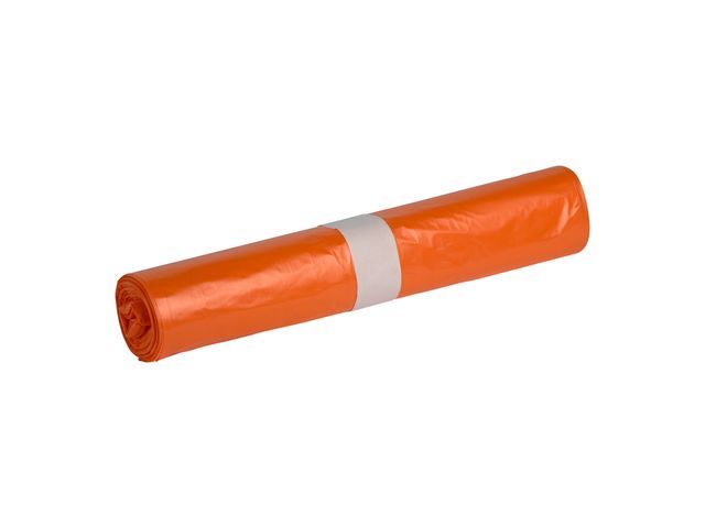 Afvalzak 58x100 23my (70L) oranje per rol á 20st.