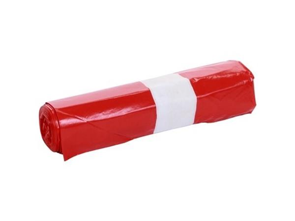 Afvalzak 70x110 25my (120L) rood per rol á 25st.