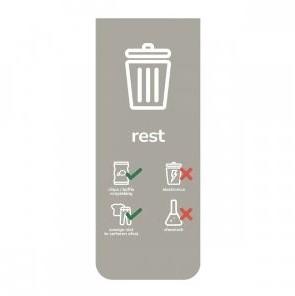 BinBin magneetsticker - ''Restafval'' voorkant