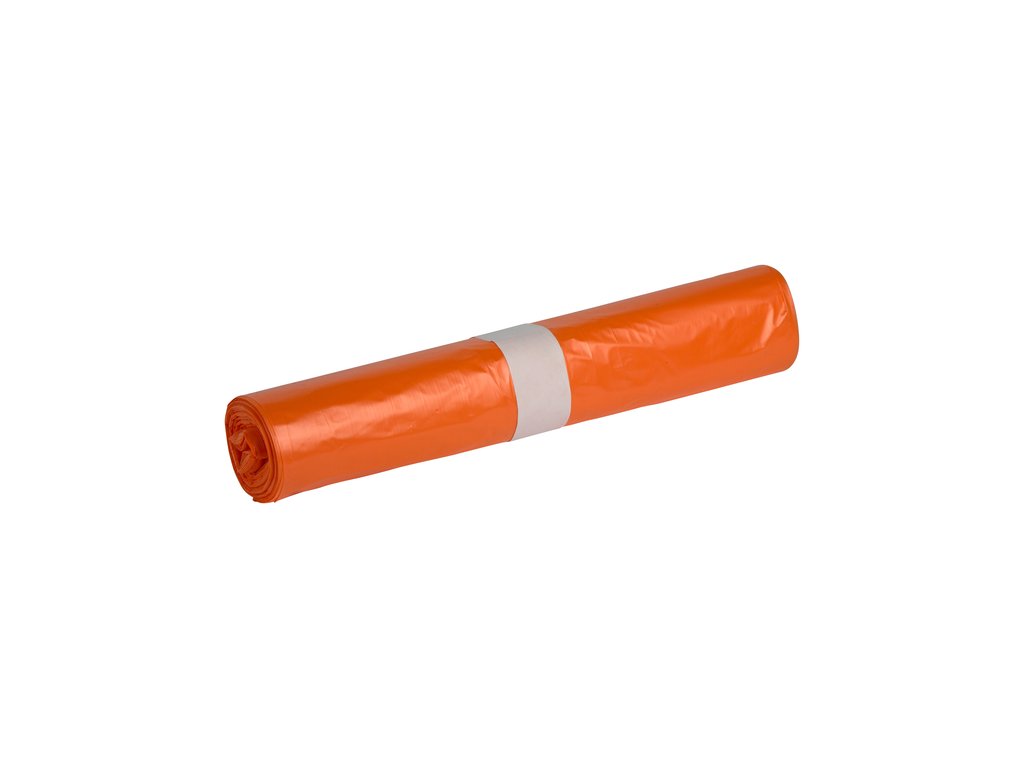 Afvalzak 70x110 25my (120L) oranje per rol á 25st.