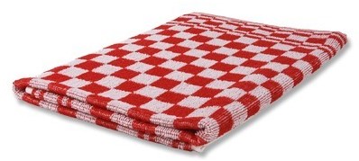 Handdoeken blok geruit rood 50x50 (3st.)
