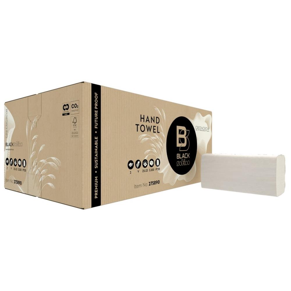 Black GreenGrow handdoekjes Interfold V-vouw15x214st. (PT30)