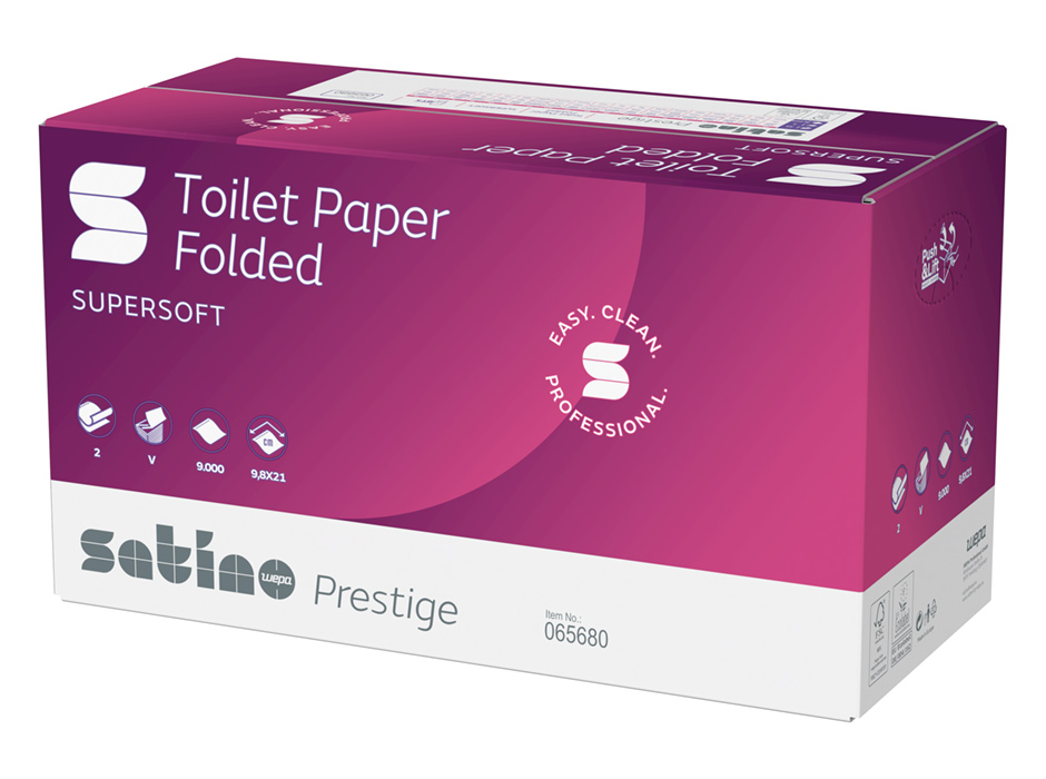 Satino Prestige Bulkpack toiletpapier tissue wit 2-lgs 36x250vel