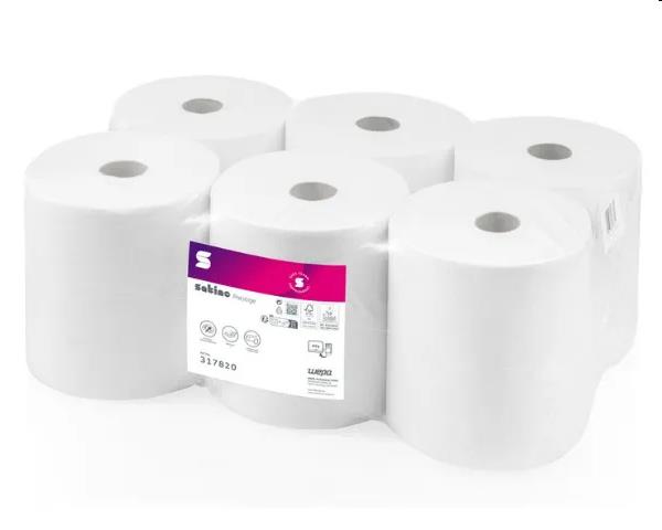 Satino Prestige Handdoekrol Cellulose 2-lgs wit 6x116Mtr.