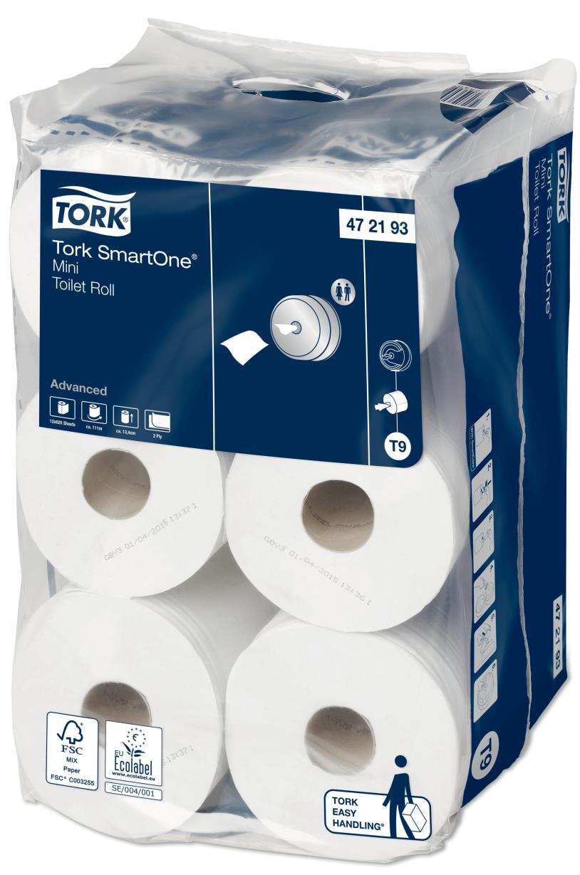 Tork SmartOne mini toiletpapier 2-lgs tissue wit 12x111m 620 Vel (T9)