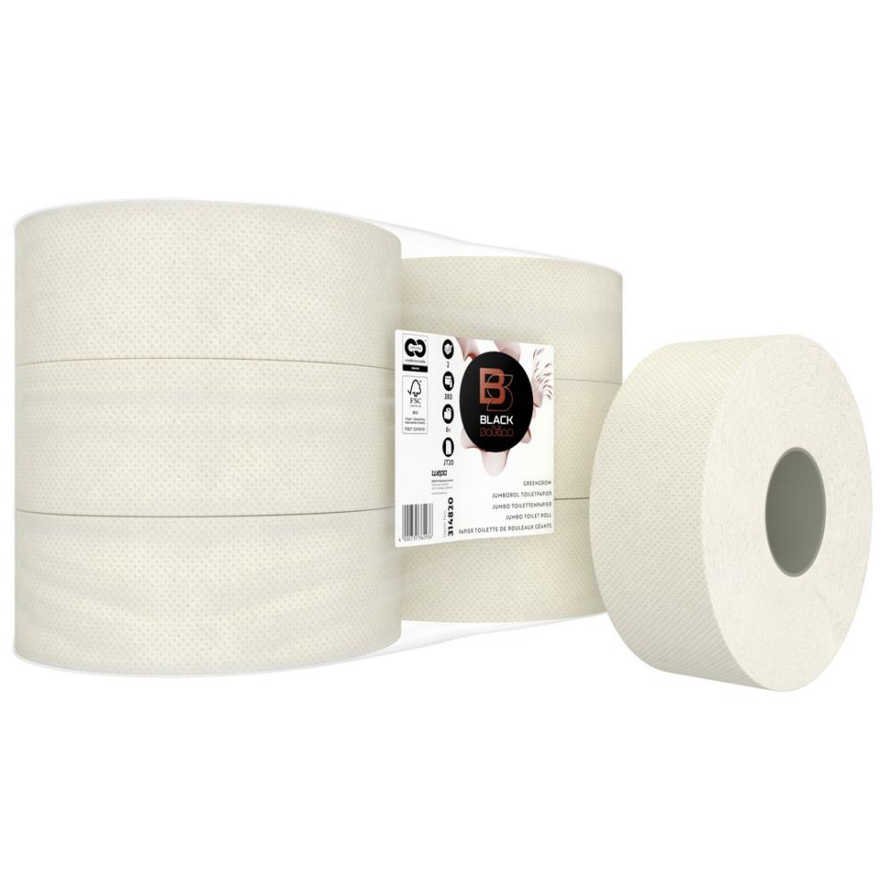Black GreenGrow Midi Jumbo toiletrol 2-lgs 6x380Mtr.