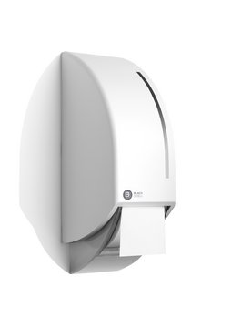 BlackSatino toiletroldispenser voor 2 systeemrollen wit
