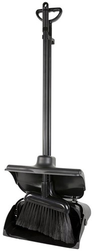 Hotelstofblikset zwart compleet met steel (zwaar model)
