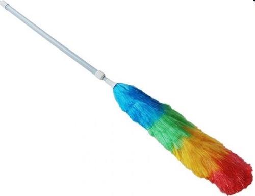 Plumeau regenboog met telescoopsteel 120cm