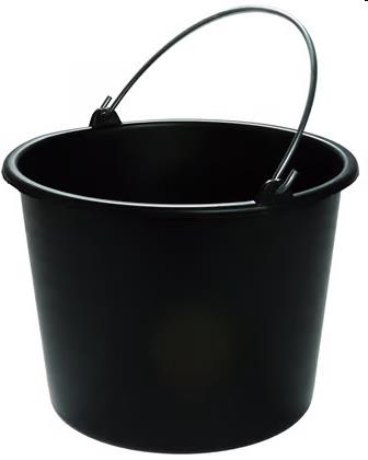 Bouwemmer zwart 12L