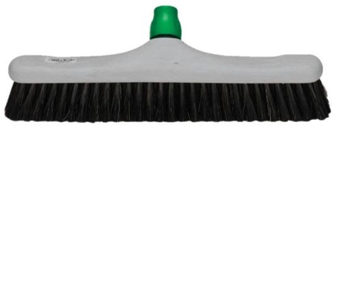 Zaalbezem kunststof gemengd haar 40cm incl. steelhouder