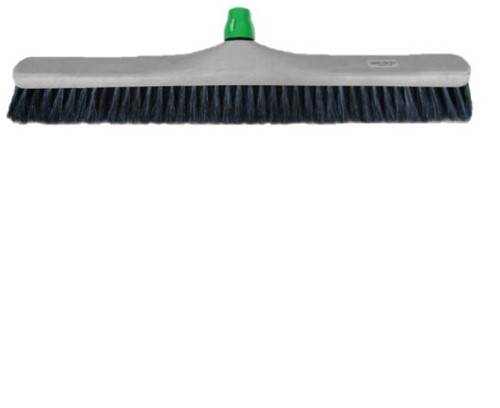 Zaalbezem kunststof gemengd haar 60cm incl. steelhouder