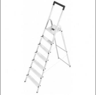 Hailo aluminium huishoudtrap L40 6 treden en plateau