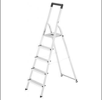 Hailo aluminium huishoudtrap L40 4 treden en plateau