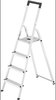 Hailo aluminium huishoudtrap L40 3 treden en plateau