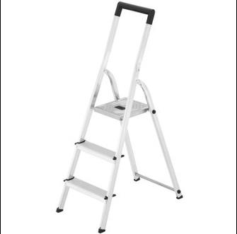 Hailo aluminium huishoudtrap L40 2 treden en plateau